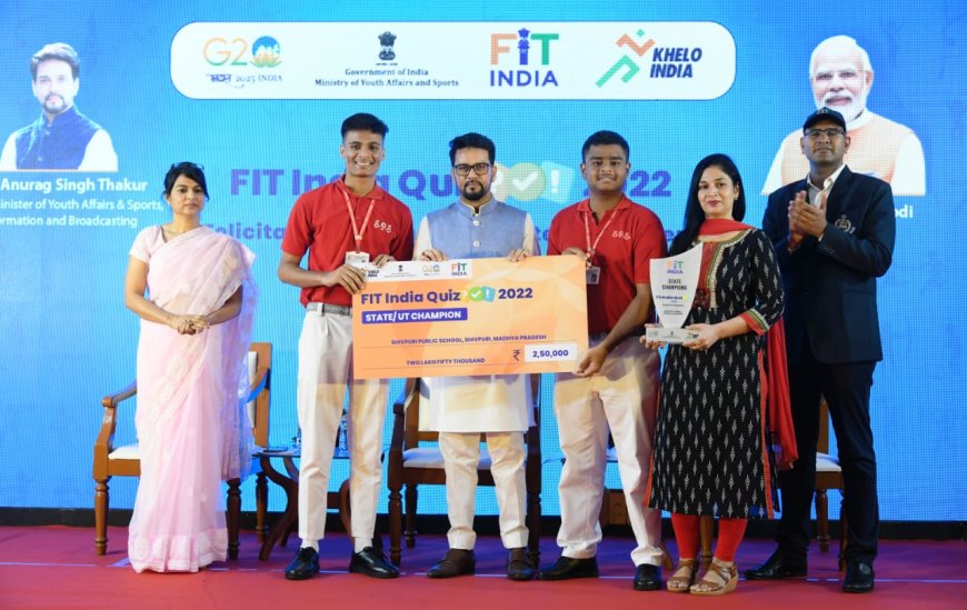 Union Sports Minister Anurag Singh Thakur felicitates Fit India Quiz 2022 State Round Winners, gives away over Rs 2 Crore as prize money