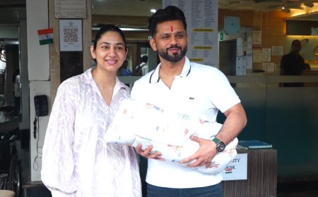 New parents Rahul Vadiya and Disha Parmar take home their little daughter from hospital; former says "I am taking home my Lakshmi on my birthday"