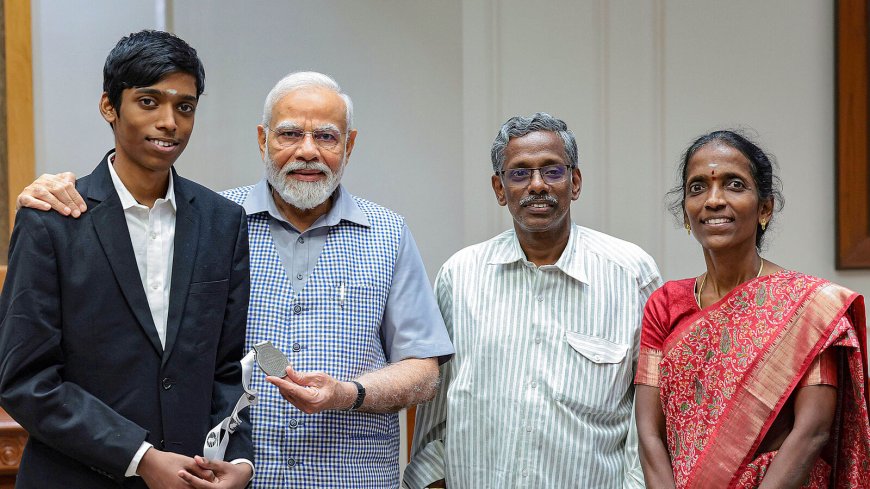 Modi meets grandmaster Praggnanandhaa, says India’s youth can conquer any domain