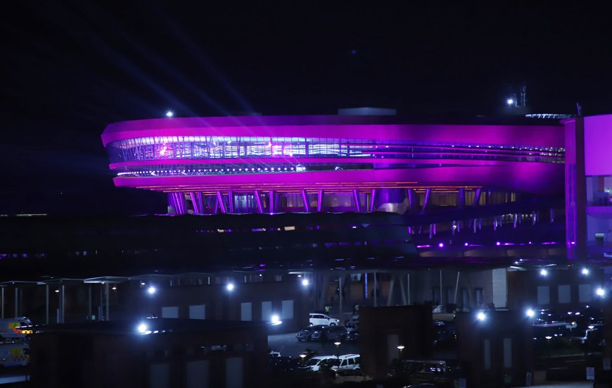 Glimpse of the Lighting illumination at Bharat Mandapam, in Pragati Maidan, New Delhi