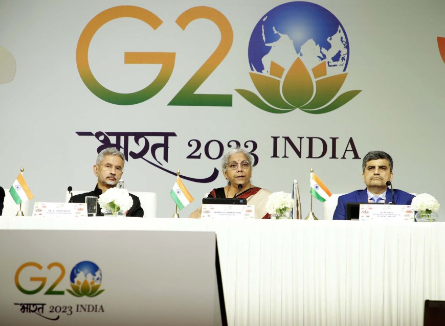 Union Minister for Finance and Corporate Affairs, Smt. Nirmala Sitharaman briefing the media on G20 Summit under G20 Presidency, in New Delhi