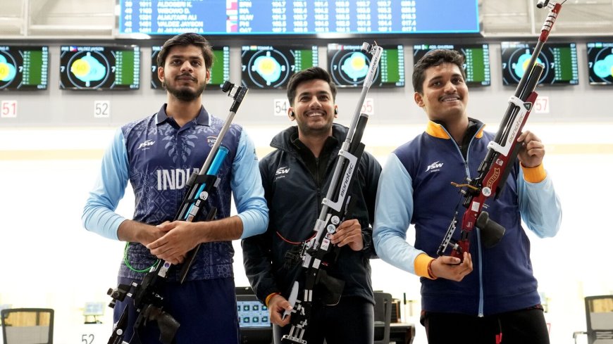 Asian Games 2023: India bag first gold medal; Rudranksh Patil, Aishwary Tomar and Divyansh Panwar shine