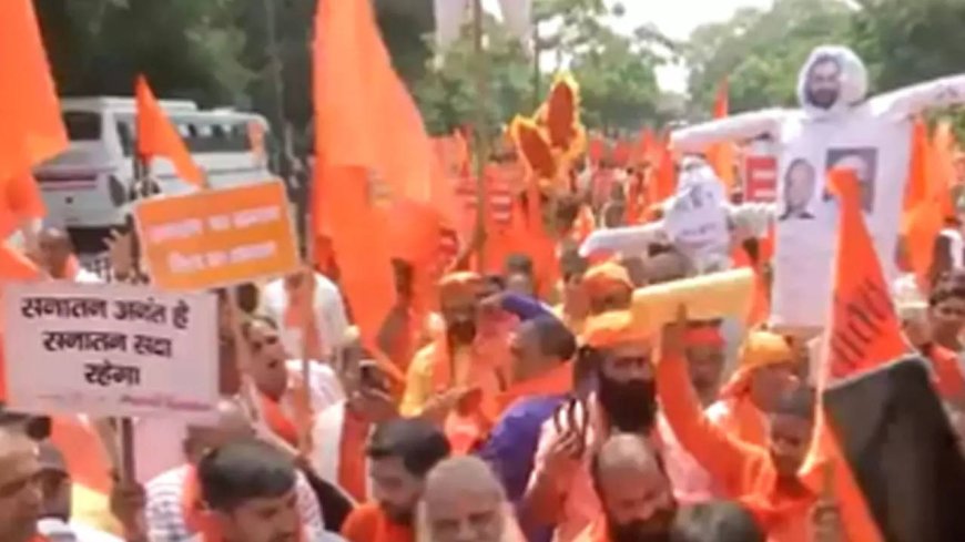 Sanatan Dharma row: Hindu saints stage protest in Delhi