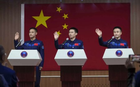 China's youngest-ever crew of astronauts heads to space station