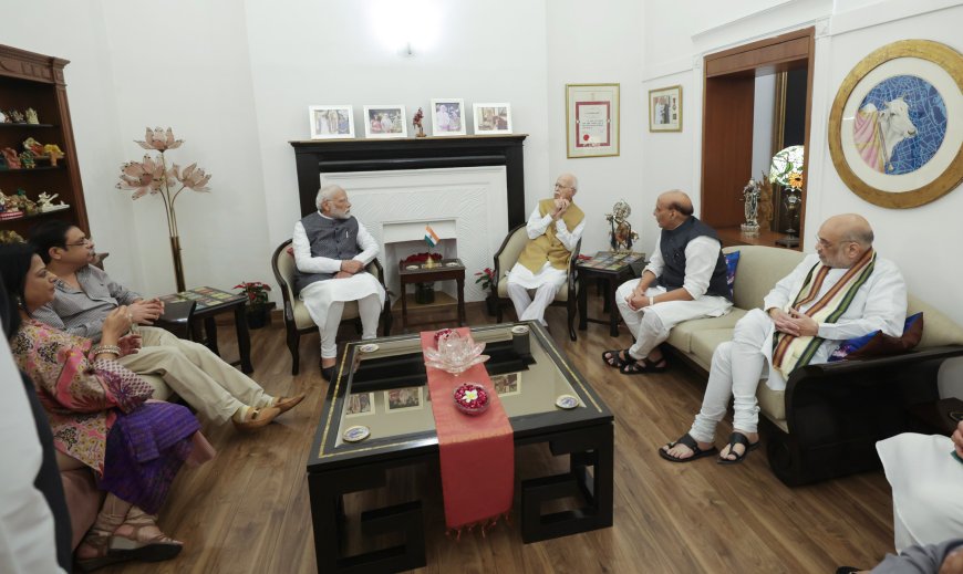 PM meets Shri Lal Krishna Advani on the occasion of his birthday at his residence