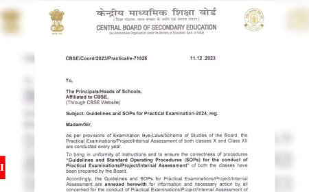 CBSE Board exam 2024: Official SOP, guidelines released for class 10, 12 practicals; check details here