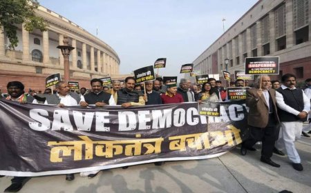 'Save democracy': Oppn INDIA bloc stage nationwide protest