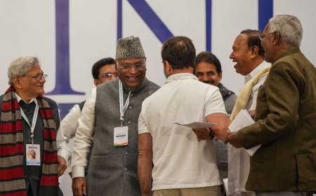 INDIA bloc's nationwide protest today against MPs' suspension at Delhi's Jantar Mantar