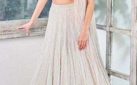 Ananya looks like a vision in a white pearl lehenga