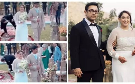 Aamir adjusts the carpet as Ira's wedding