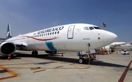 Man opens emergency exit and walks on plane's wing in Mexico airport, other passengers support him