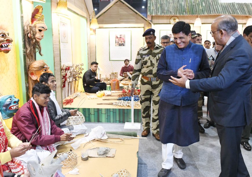 Union Minister Piyush Goyal visits ODOP (One District One Product) exhibition at Bharat Mandapam