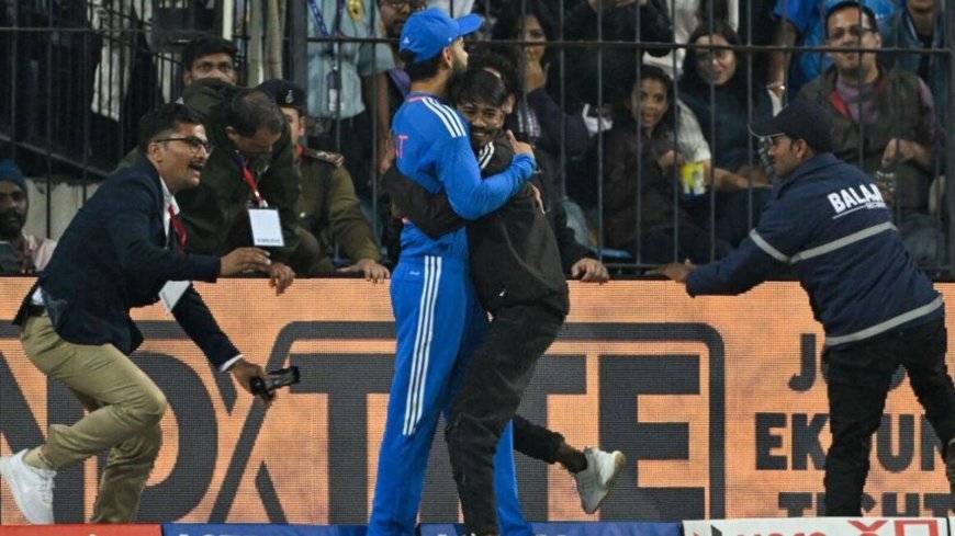 India vs Afghanistan, 2nd T20: Man hugs Virat Kohli after breaching security of Indore stadium | See pictures