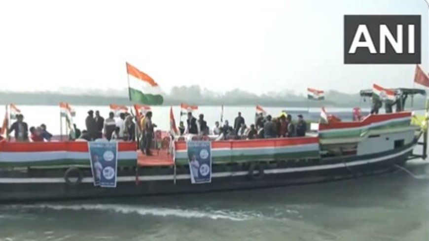 Bharat Jodo Nyay Yatra: Rahul Gandhi navigates Brahmaputra river on boat journey| WATCH