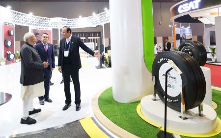 PM visits an exhibition on Bharat Mobility Global Expo 2024 at Bharat Mandapam