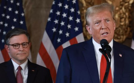 Former US President Trump backs house speaker Johnson at Mar-a-Lago meet