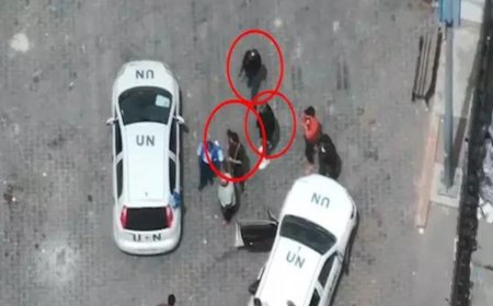 Aerial footage shows Palestinian gunmen in UNRWA Rafah facility