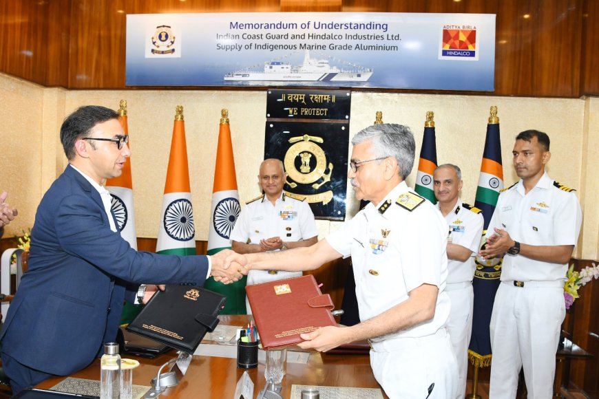 ICG signs MoU with private sector for manufacturing & supply of indigenous marine-grade aluminum for construction of ships