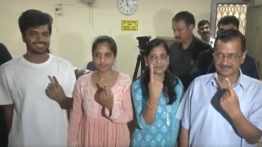 Lok Sabha Elections 2024 Phase 6: Arvind Kejriwal, his family show inked fingers after casting votes | Watch