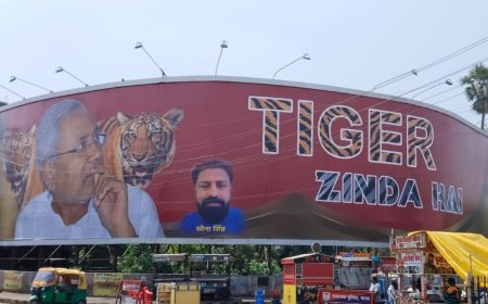 Lok Sabha Election Results 2024: ‘Tiger Zinda Hai’ hoarding in Patna hails Bihar CM Nitish Kumar