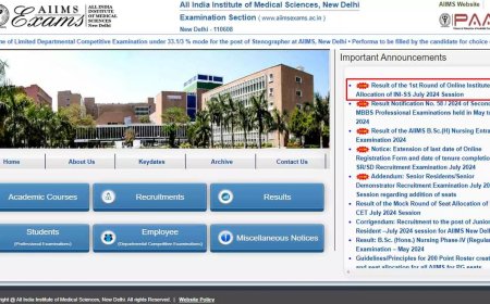 AIIMS INI SS 2024 Counselling Round 1 Seat Allotment Results Released at aiimsexams.ac.in: Check Documents Required