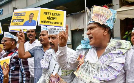 AAP protests against NEET row, calls it ‘national disgrace'