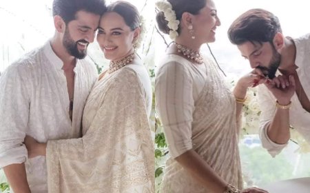 Minimal bride Sonakshi Sinha stuns in mother Poonam Sinha's sari