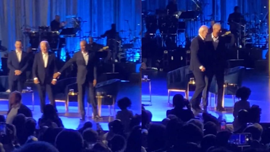 Watch: Obama guides Biden as he appears to 'freeze' on-stage