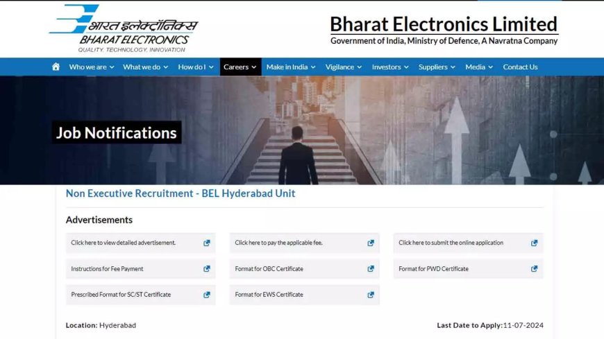 Bharat Electronics Recruitment 2024: Apply online for 32 EAT, Technician and JA Posts on bel-india.in