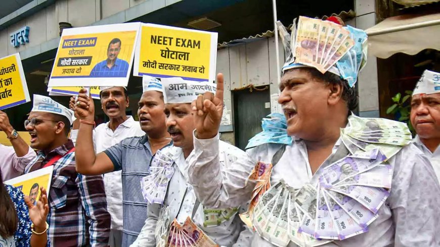 AAP protests against NEET row, calls it ‘national disgrace'