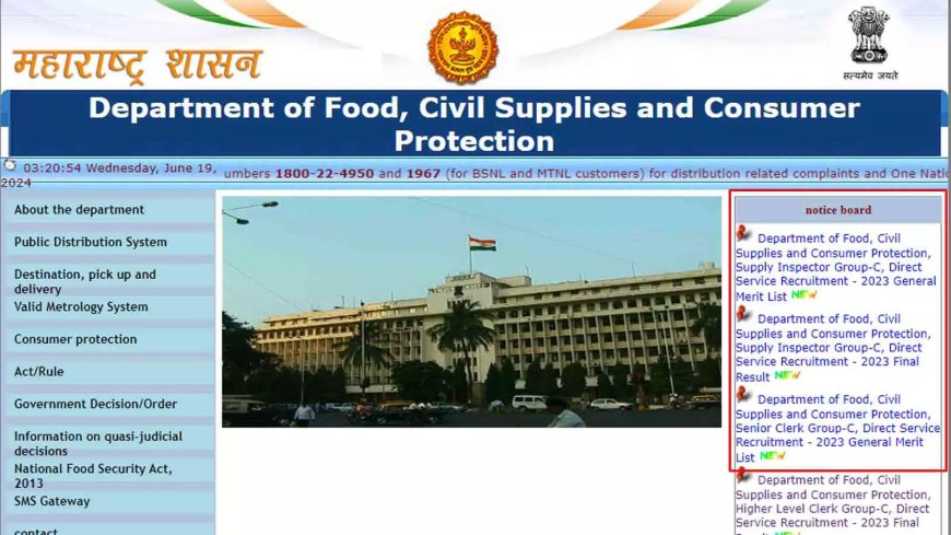 Maharashtra Announces 2024 Food Supply Inspector and UDC Exam Results: 321 SI and 21 UDC Candidates Qualified