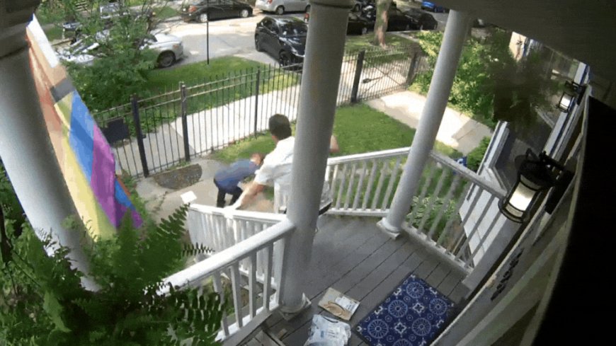 Watch: Thief taken down with frying pan in US