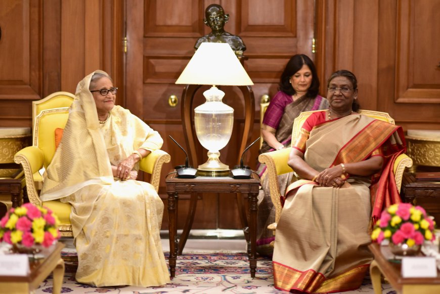 PM of Bangladesh, Smt. Sheikh Hasina called on the President of India, Smt Droupadi Murmu at Rashtrapati Bhavan