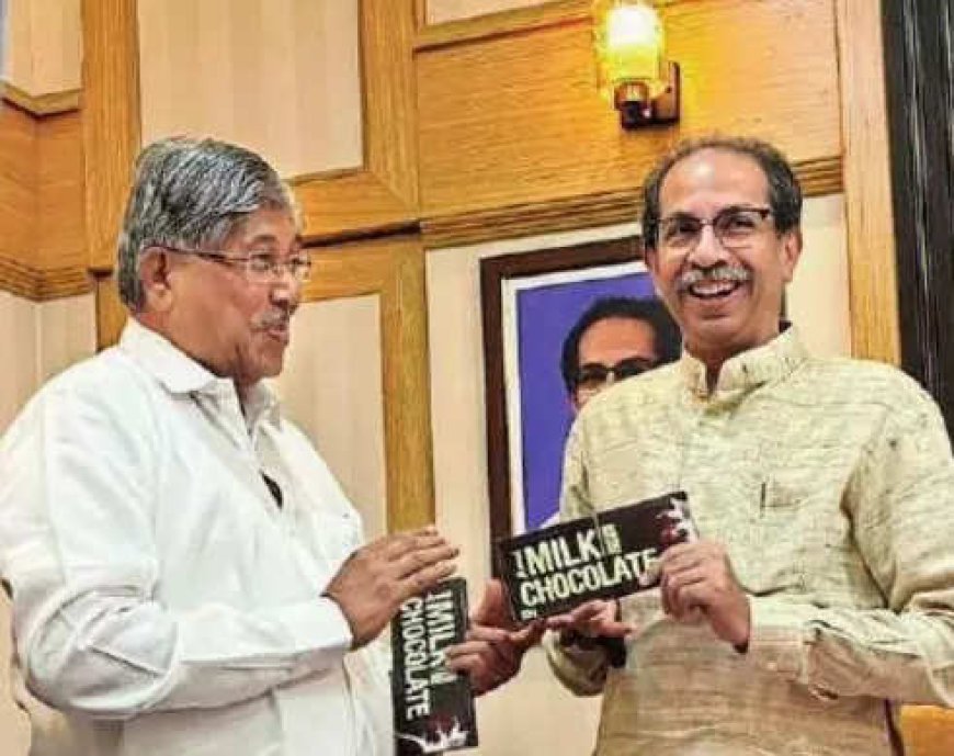 Uddhav Thackeray gets chocolates from Maharashtra BJP minister Chandrakant Patil
