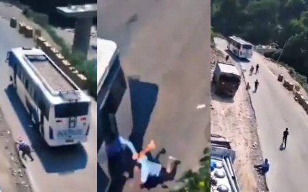 On cam: Amarnath pilgrims jump off moving bus after brake failure