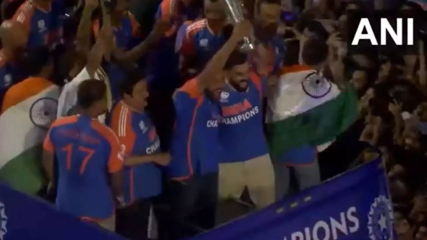 Rohit, Virat lift T20 WC together amid fans' cheers. Watch