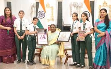 President Droupadi Murmu celebrates Raksha Bandhan with children of various schools from across the country