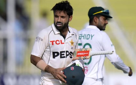 Controversy as Pak declare innings with Rizwan 29 runs short of 200