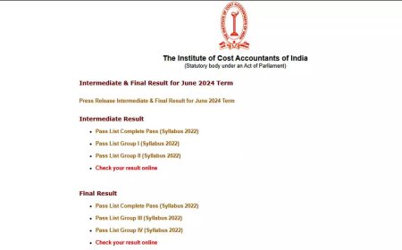 ICMAI CMA June 2024 Results: 16.55% Pass in Intermediate, 11.22% in Final; Check Direct Links Here