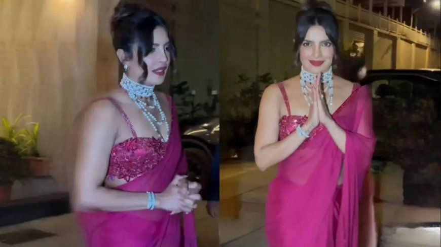 Priyanka Chopra dazzles in vibrant pink sari