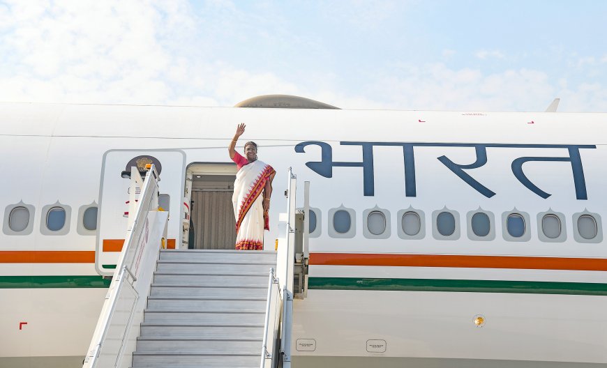 President of India, Smt Droupadi Murmu departure to Algiers (Algeria) from AFS Palam Airport