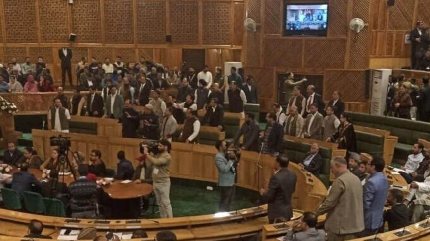 Ruckus in J-K Assembly's first session after PDP MLA moves resolution against Article 370 abrogation; BJP protests