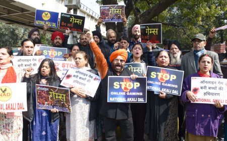 नेशनल अकाली दल ने किया ऑनलाइन गेम के खिलाफ प्रदर्शन