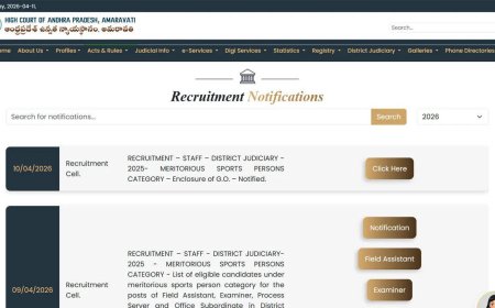 AP High Court notification 2026: District Judiciary releases 2nd provisional lists and DV dates for multiple posts; check here