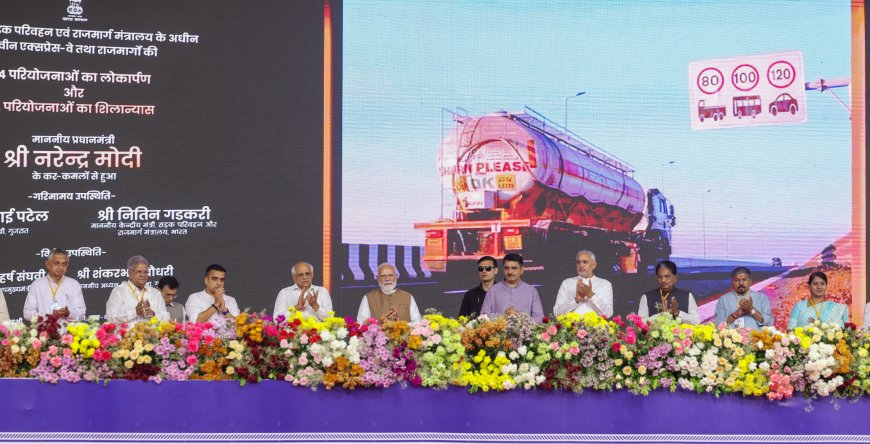 PM lays the foundation stone, inaugurates and dedicates to the nation various projects, in Vav-Tharad, Gujarat