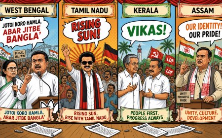 Chants of power: How slogans set the tone in Bengal, Tamil Nadu, Kerala, Assam elections